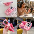 Cute 3D Cartoon Phone Cases Collection – Bear, Hello Kitty, Cherry Heart, Panda, Heart Bow & Sheep Silicone Covers - Image 3