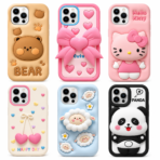 Cute 3D Cartoon Phone Cases Collection – Bear, Hello Kitty, Cherry Heart, Panda, Heart Bow & Sheep Silicone Covers - Image 10