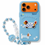Cute Dachshund Puppy with Beaded Wrist Strap Case Cover